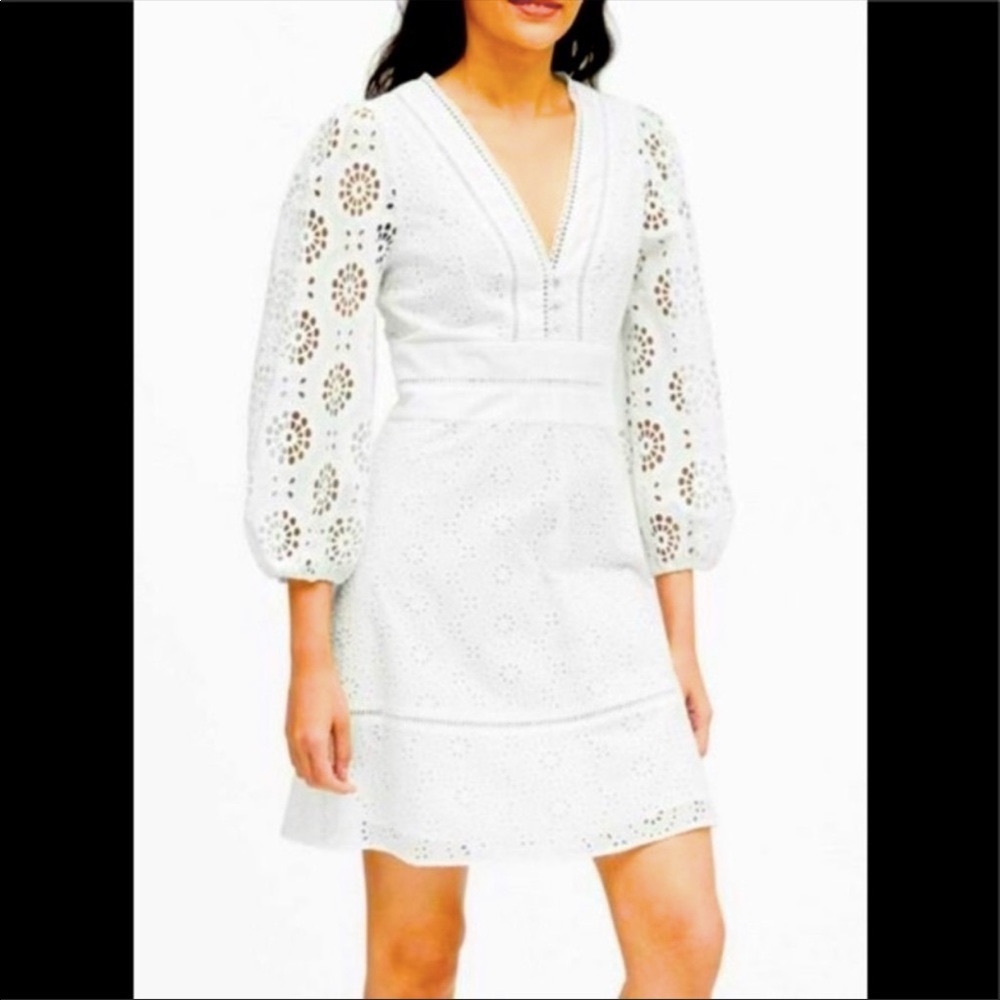 NWT Banana Republic white eyelet puff sleeve dress - Picture 11 of 13